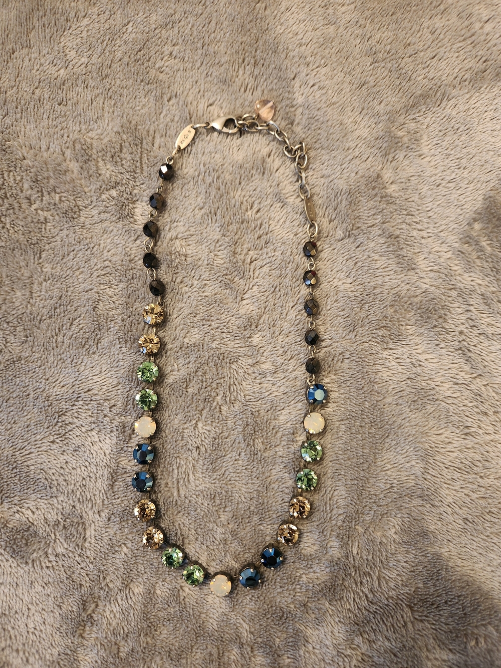 Sabika Necklace in Blue, Green & Champagne